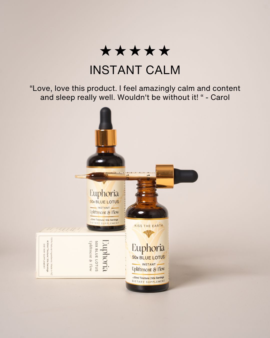 Euphoria testimonial, Euphoria 50x tincture for stress relief and emotional balance – 50ml