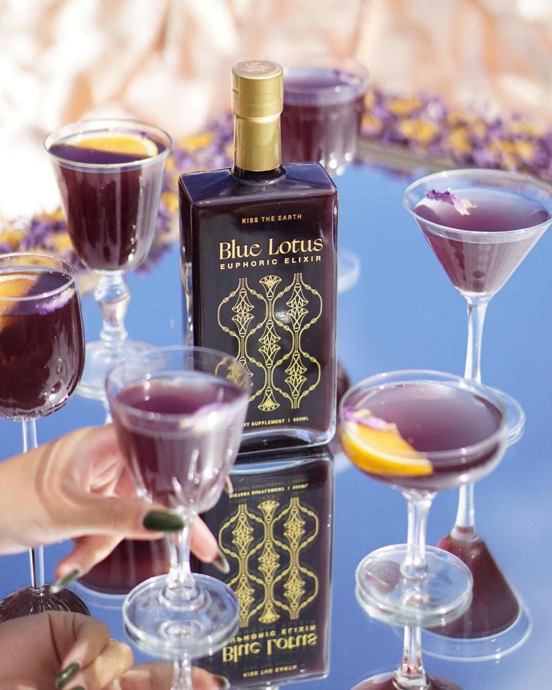 Blue Elixir Ship Blue Lotus Euphoric Elixir | Non-Alcoholic Mood Enhancer – Kisstheearth