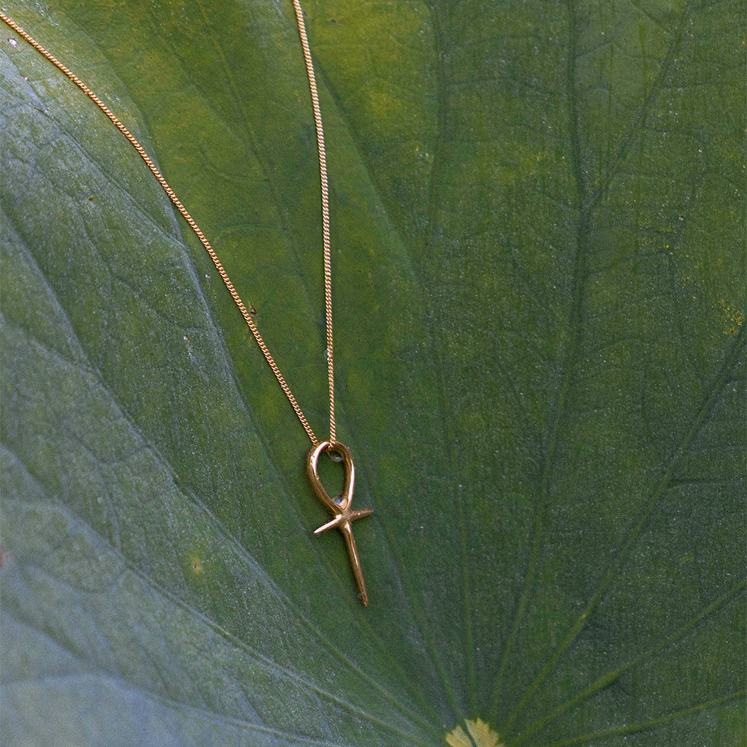 The key to life, the egyptian ankh, sterling silver gold plated ankh, in golden ratio